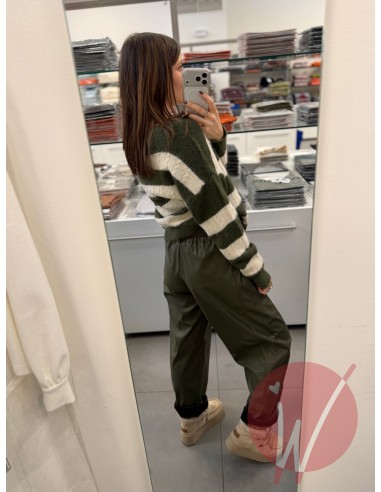 Pantalone Boston Ecopelle Militare