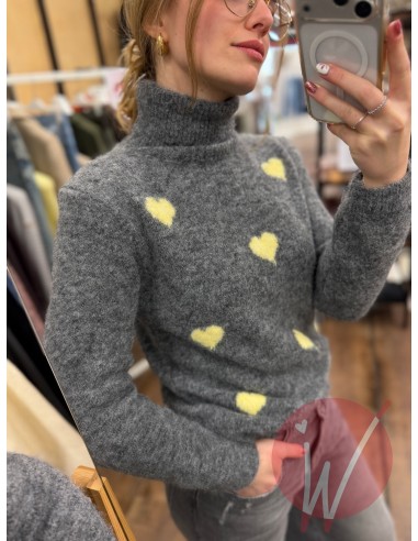 Pull Dolcevita Hearts Grigio