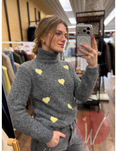 Pull Dolcevita Hearts Grigio