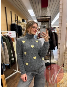 Pull Dolcevita Hearts Grigio