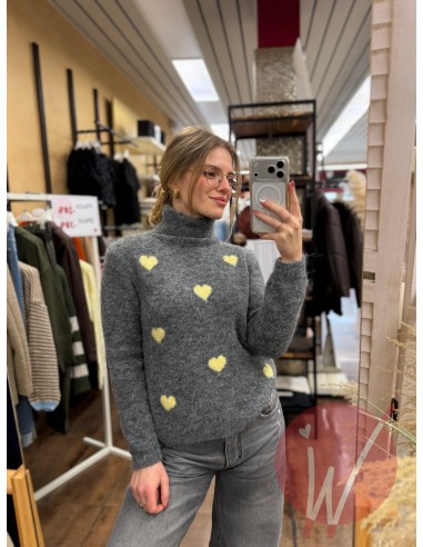 Pull Dolcevita Hearts Grigio