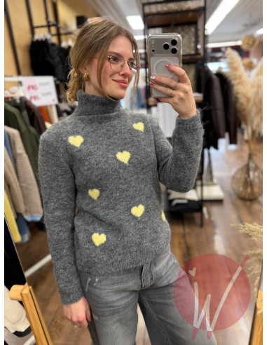 Pull Dolcevita Hearts Grigio