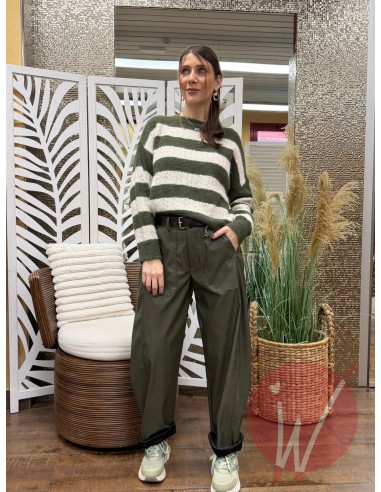 Pantalone Boston Ecopelle Militare