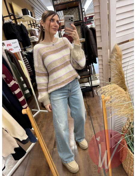 Pull Righe Annie Beige