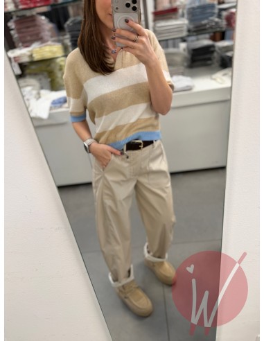 Pantalone Boston Ecopelle Gesso