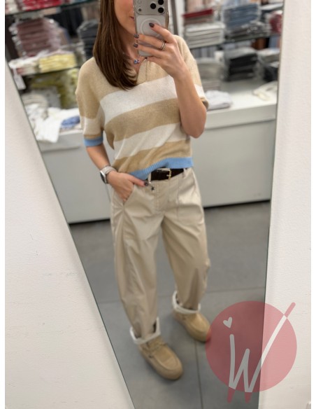 Pantalone Boston Ecopelle Gesso