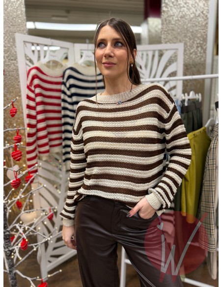 Maglia Righe Ingrid Cioccolato