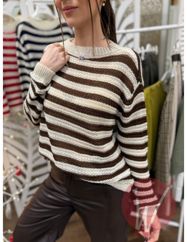 Maglia Righe Ingrid Cioccolato