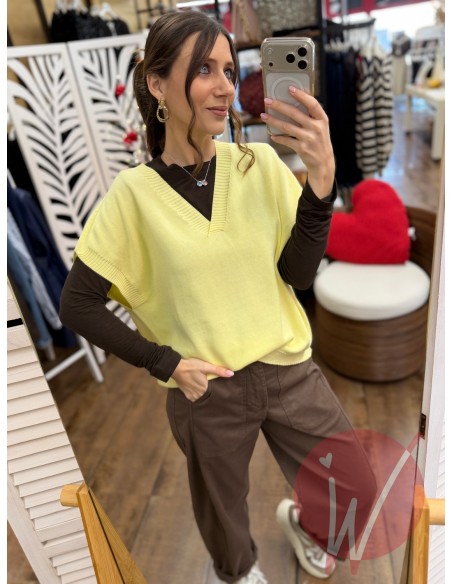 Maglia Smanicata Amber Limone