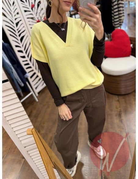 Maglia Smanicata Amber Limone