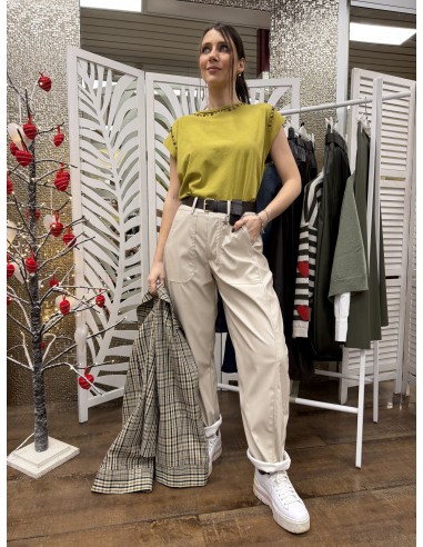 Pantalone Boston Ecopelle Gesso