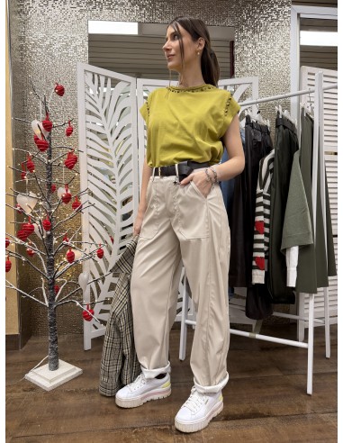 Pantalone Boston Ecopelle Gesso