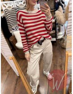 Maglia Righe Ingrid Rosso 2