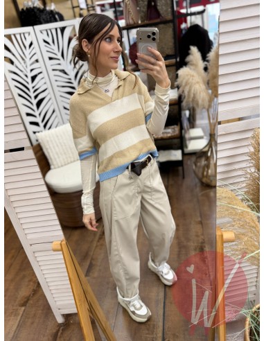 Pantalone Boston Ecopelle Gesso