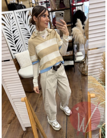 Pantalone Boston Ecopelle Gesso