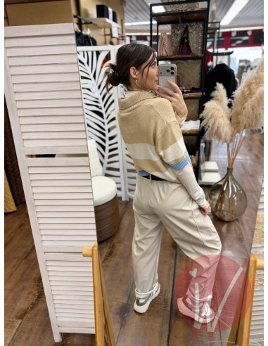 Pantalone Boston Ecopelle Gesso