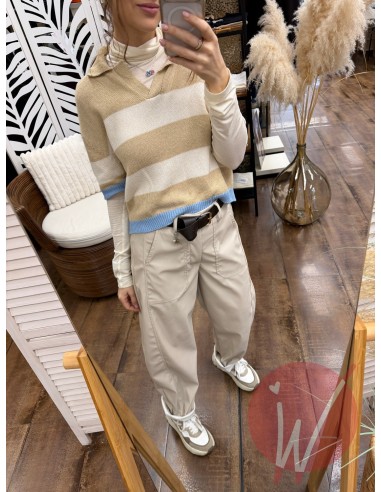 Pantalone Boston Ecopelle Gesso