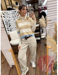 Pantalone Boston Ecopelle Gesso