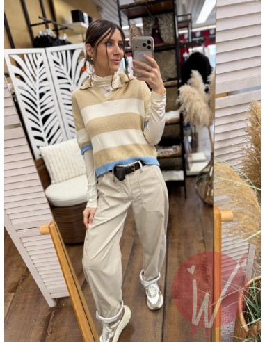 Pantalone Boston Ecopelle Gesso