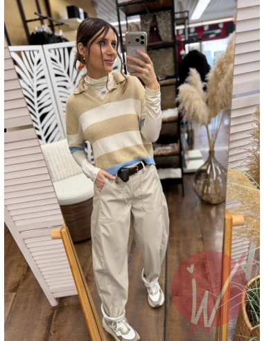 Pantalone Boston Ecopelle Gesso