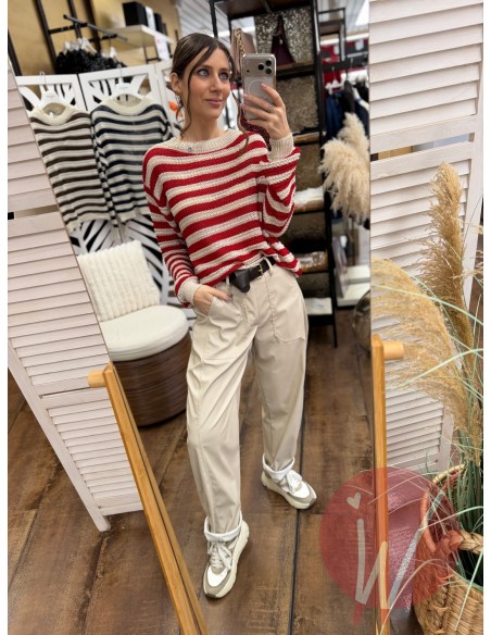 Pantalone Boston Ecopelle Gesso