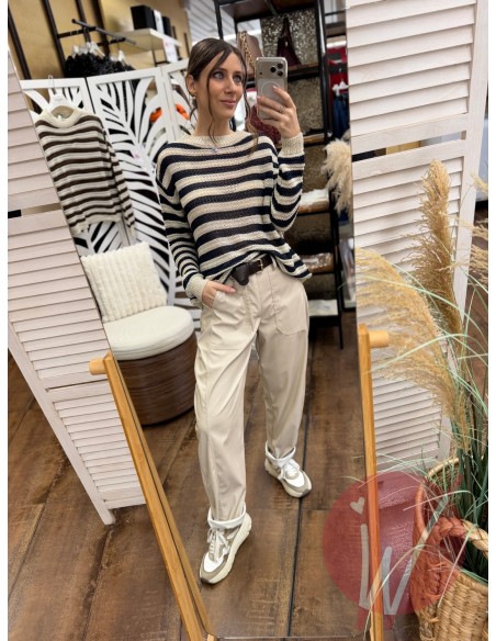 Pantalone Boston Ecopelle Gesso