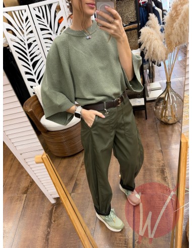 Pantalone Boston Ecopelle Militare