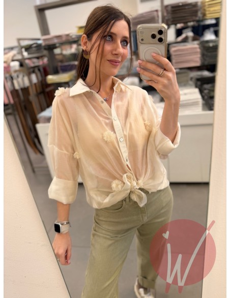 Camicia Organza Bloom Burro