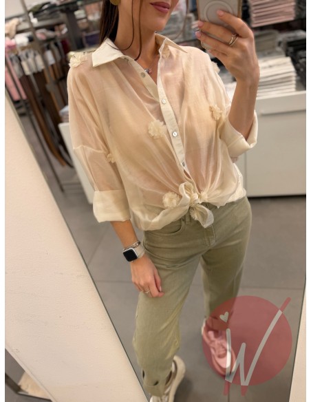 Camicia Organza Bloom Burro