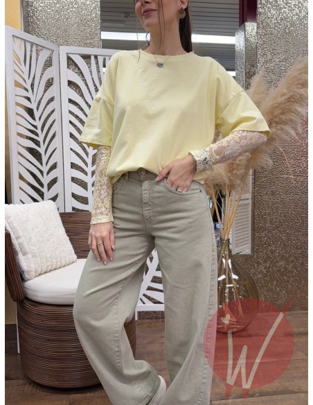 Felpa Pizzo Chantal Giallo