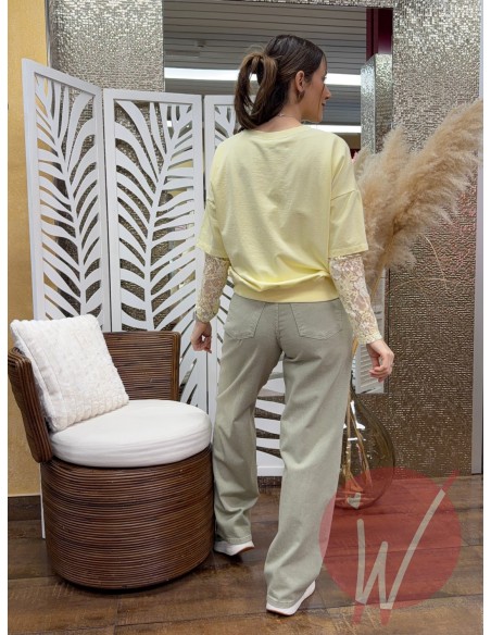 Felpa Pizzo Chantal Giallo