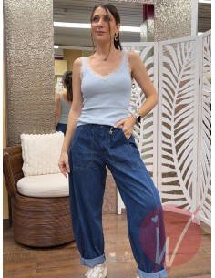 Top Pizzo Chantal Azzurro 2