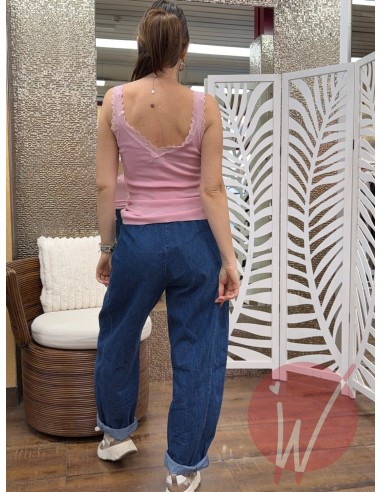 Top Pizzo Chantal Rosa Baby