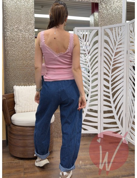 Top Pizzo Chantal Rosa Baby