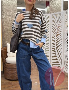 Maglia Love Cacao/Azzurro