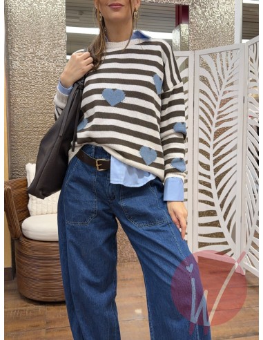 Maglia Love Cacao/Azzurro