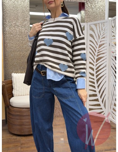 Maglia Love Cacao/Azzurro