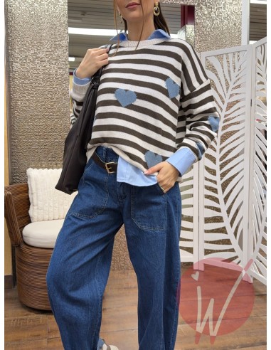 Maglia Love Cacao/Azzurro