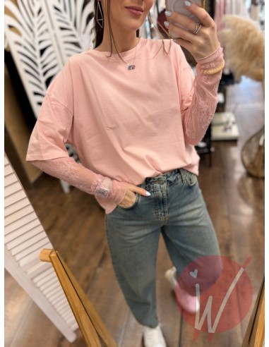 Maglia Pizzo Chantal Rosa