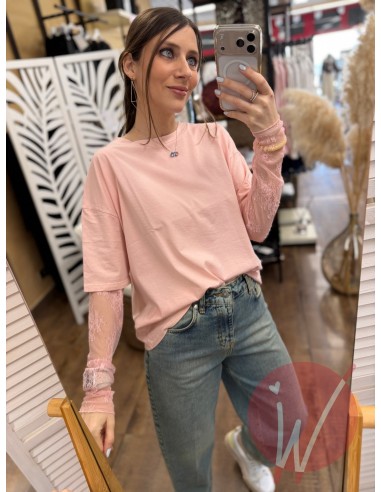 Maglia Pizzo Chantal Rosa