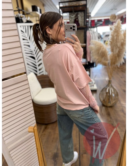 Maglia Pizzo Chantal Rosa