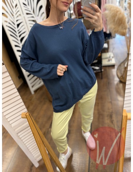 Maglia Asimmetrica Jane Blu Denim