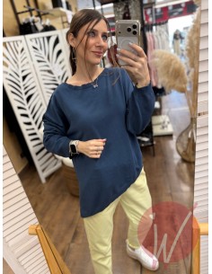 Maglia Asimmetrica Jane Blu Denim 2