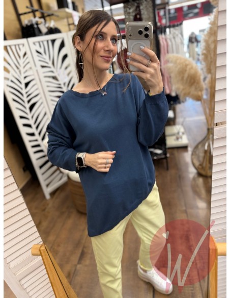 Maglia Asimmetrica Jane Blu Denim