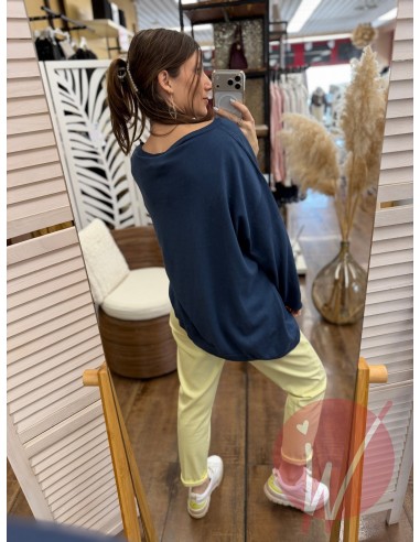 Maglia Asimmetrica Jane Blu Denim