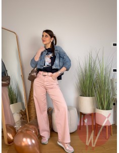 Jeans Wide Leg Venice Rosa Cipria