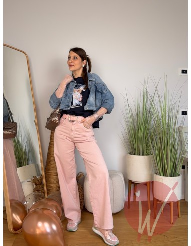 Jeans Wide Leg Venice Rosa Cipria