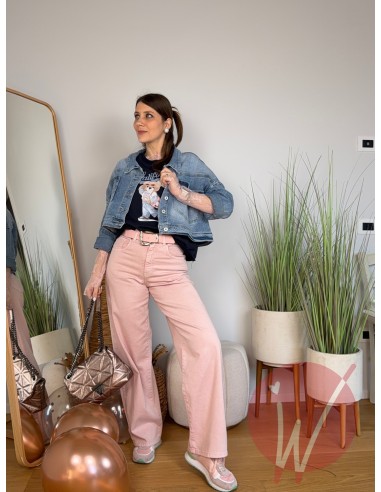 Jeans Wide Leg Venice Rosa Cipria