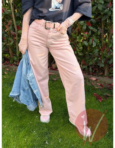 Jeans Wide Leg Venice Rosa Cipria
