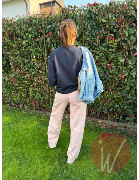 Jeans Wide Leg Venice Rosa Cipria